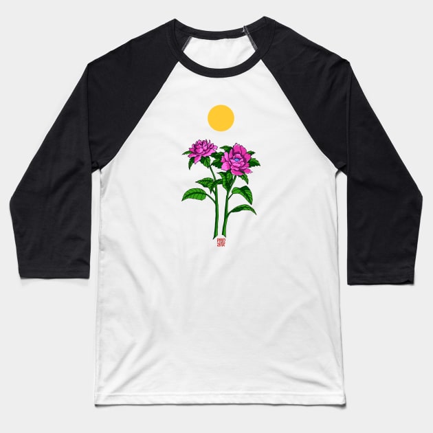Flower Sunset V2 Baseball T-Shirt by JohnParkArt